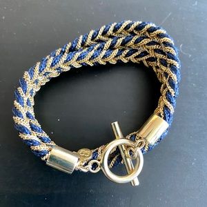 Gorjana Navy and Gold Triple Wrap Bracelet